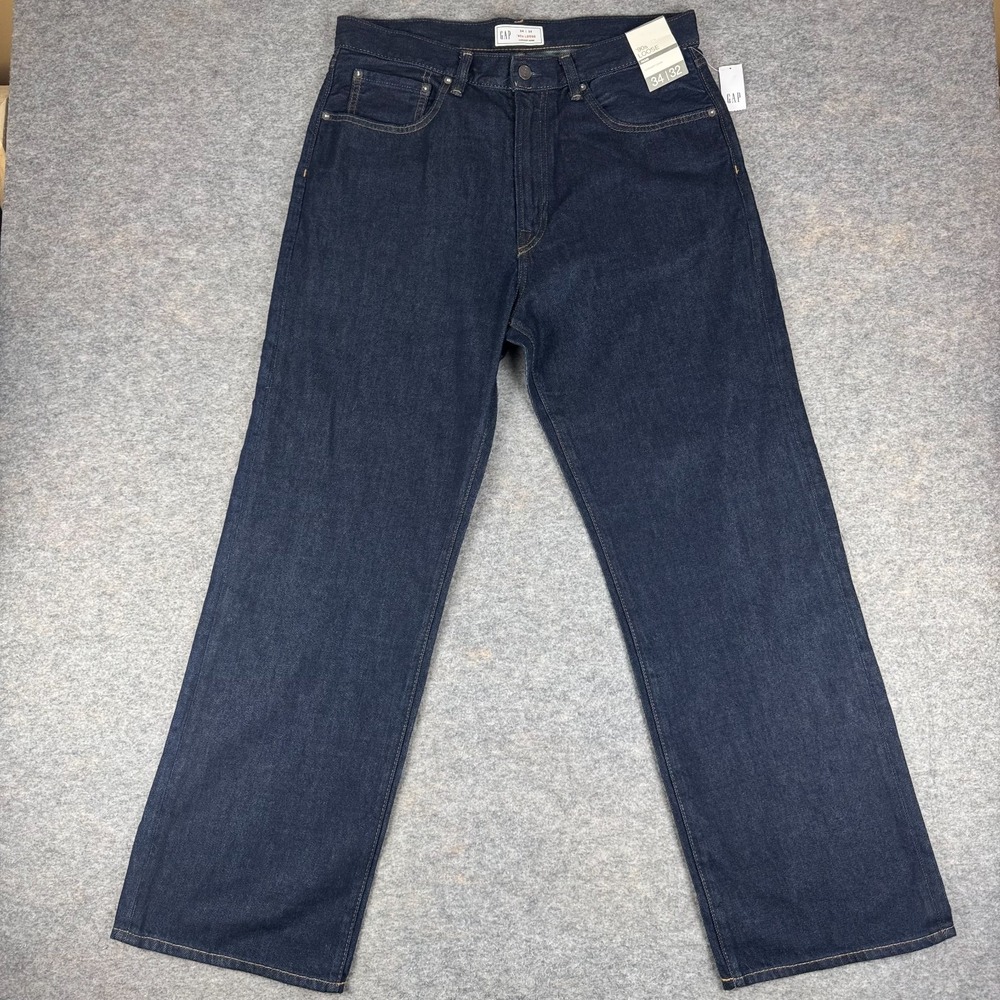 Gap '90s Loose UltraSoft Jeans Dark Wash Rigid Denim Mens 34x32